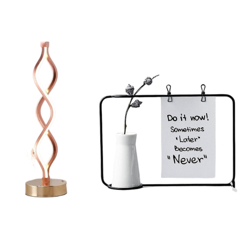 Wave Type LED Desk Lamp Plug-in Three-color Temperature Desk Lamp