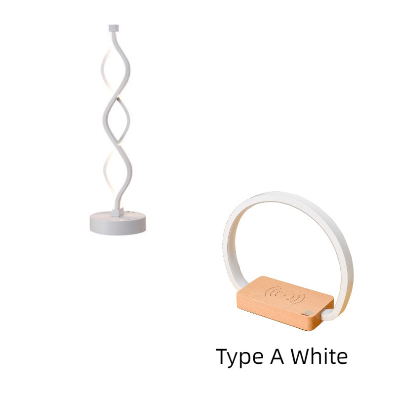 Wave Type LED Desk Lamp Plug-in Three-color Temperature Desk Lamp