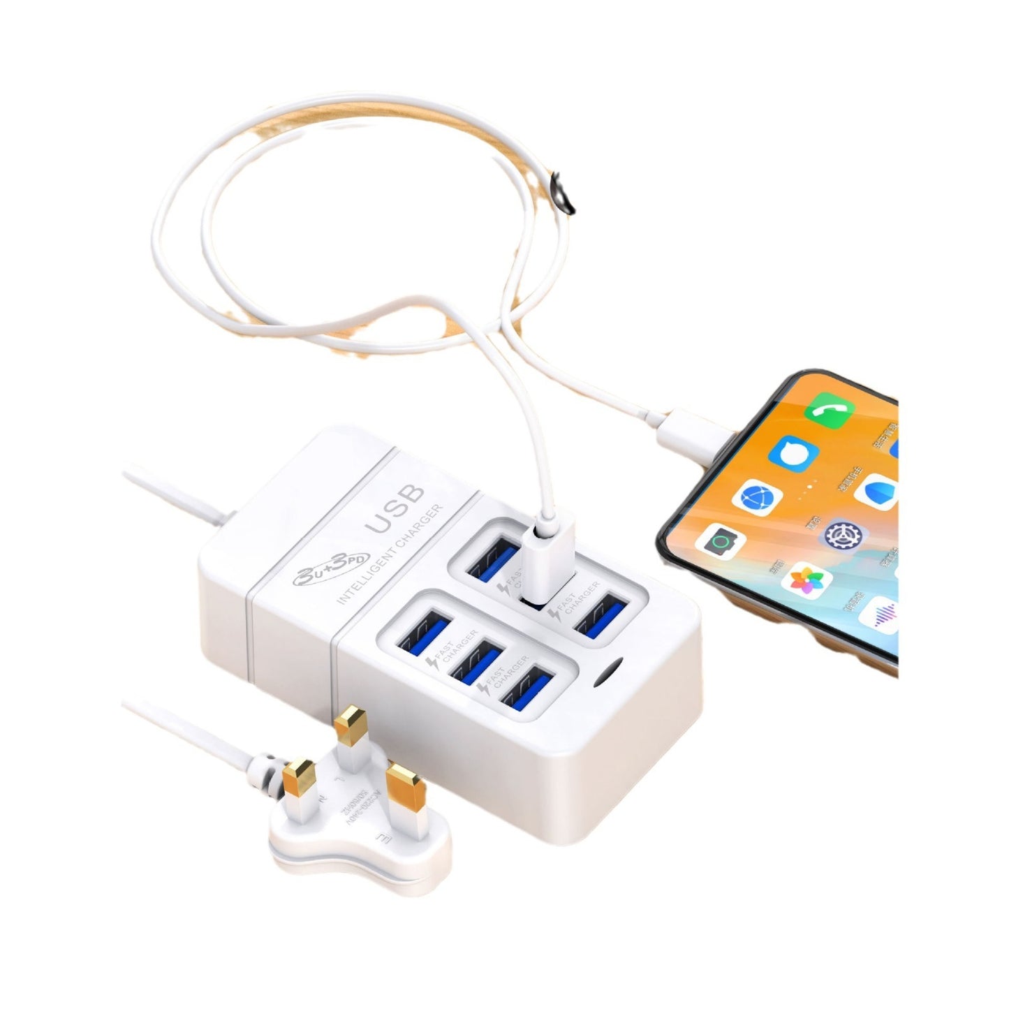 Mountable Power Strip Mobile Phone Charger