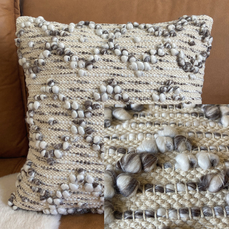 Handwoven Throw Pillow Cover With Tassel Beige Retro