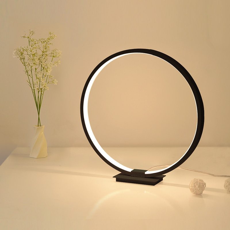 Round remote control nordic desk lamp