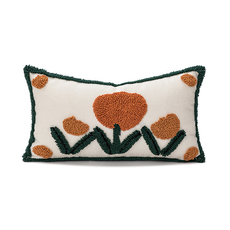 Designer's Luxury Loop Velvet Embroidered Sofa Cushion Cover