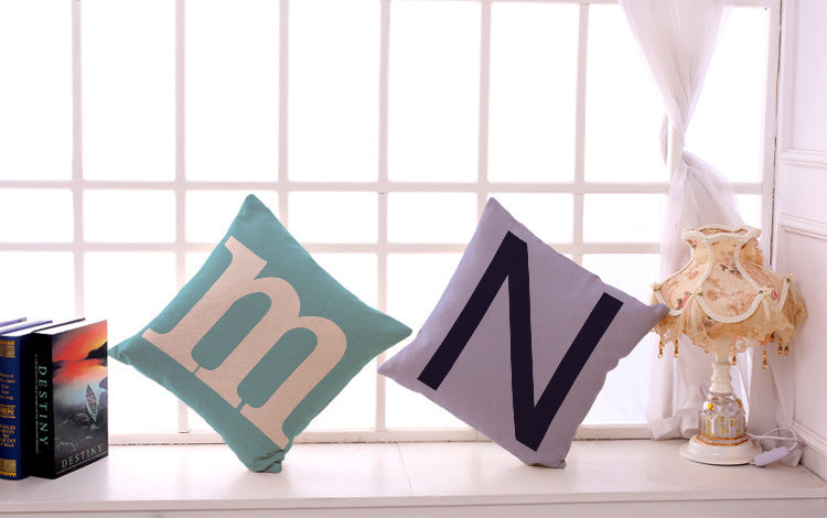 Colored English Letter Printing Pillowcase