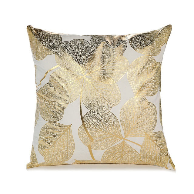 Elegant White and Gold Decorative Pillow Covers