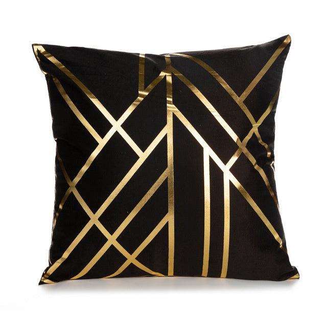 Elegant White and Gold Decorative Pillow Covers