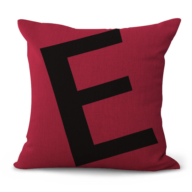 Colored English Letter Printing Pillowcase