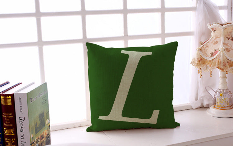 Colored English Letter Printing Pillowcase