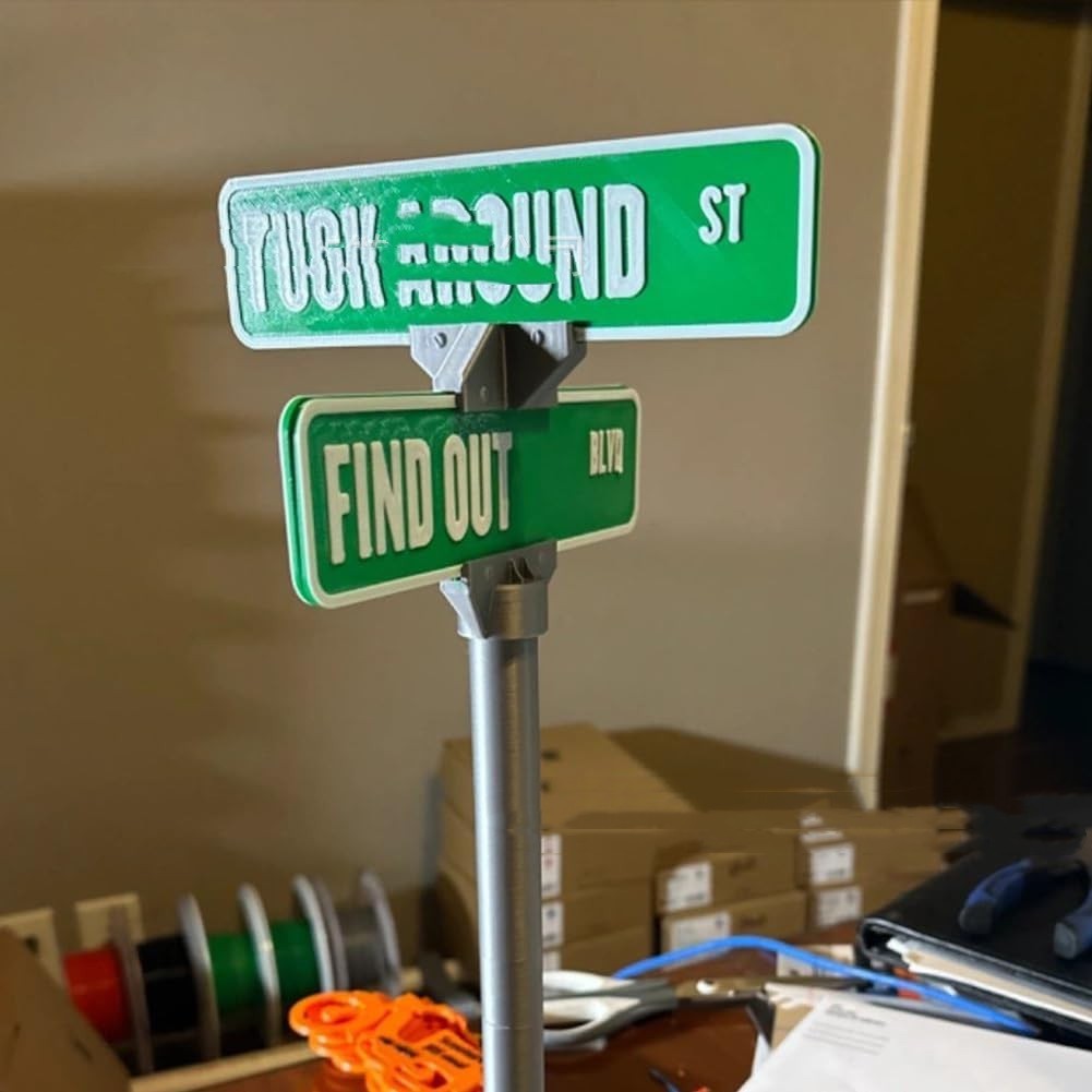 Find Out Street Sign Desk Decoration