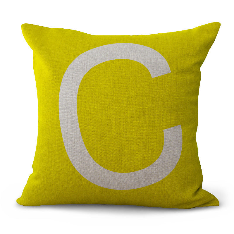 Colored English Letter Printing Pillowcase