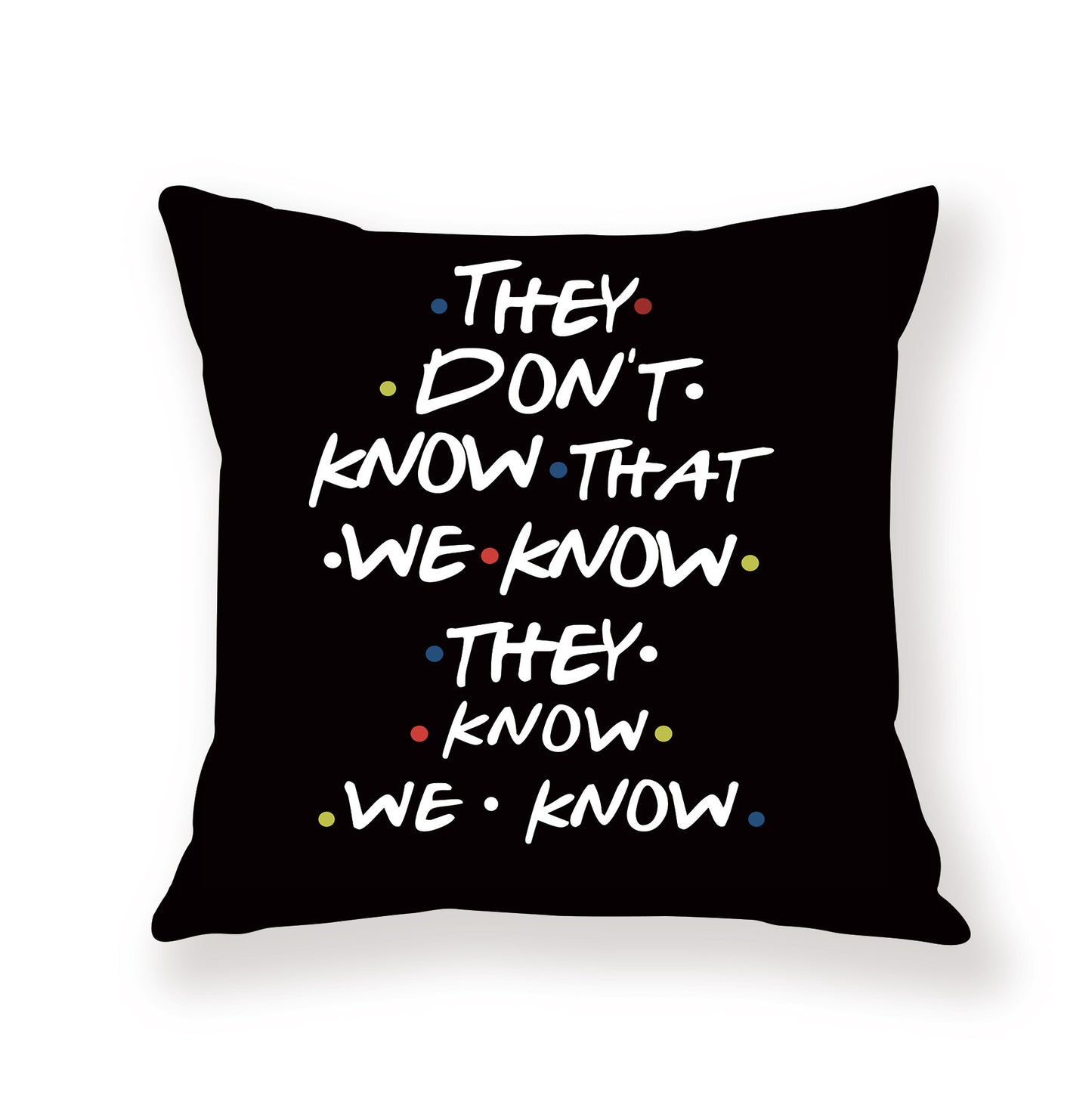 Designer's FRIENDS Black English Letter Pillow Cover Only