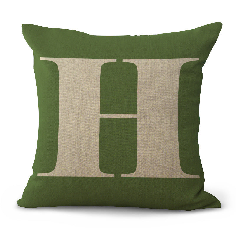 Colored English Letter Printing Pillowcase