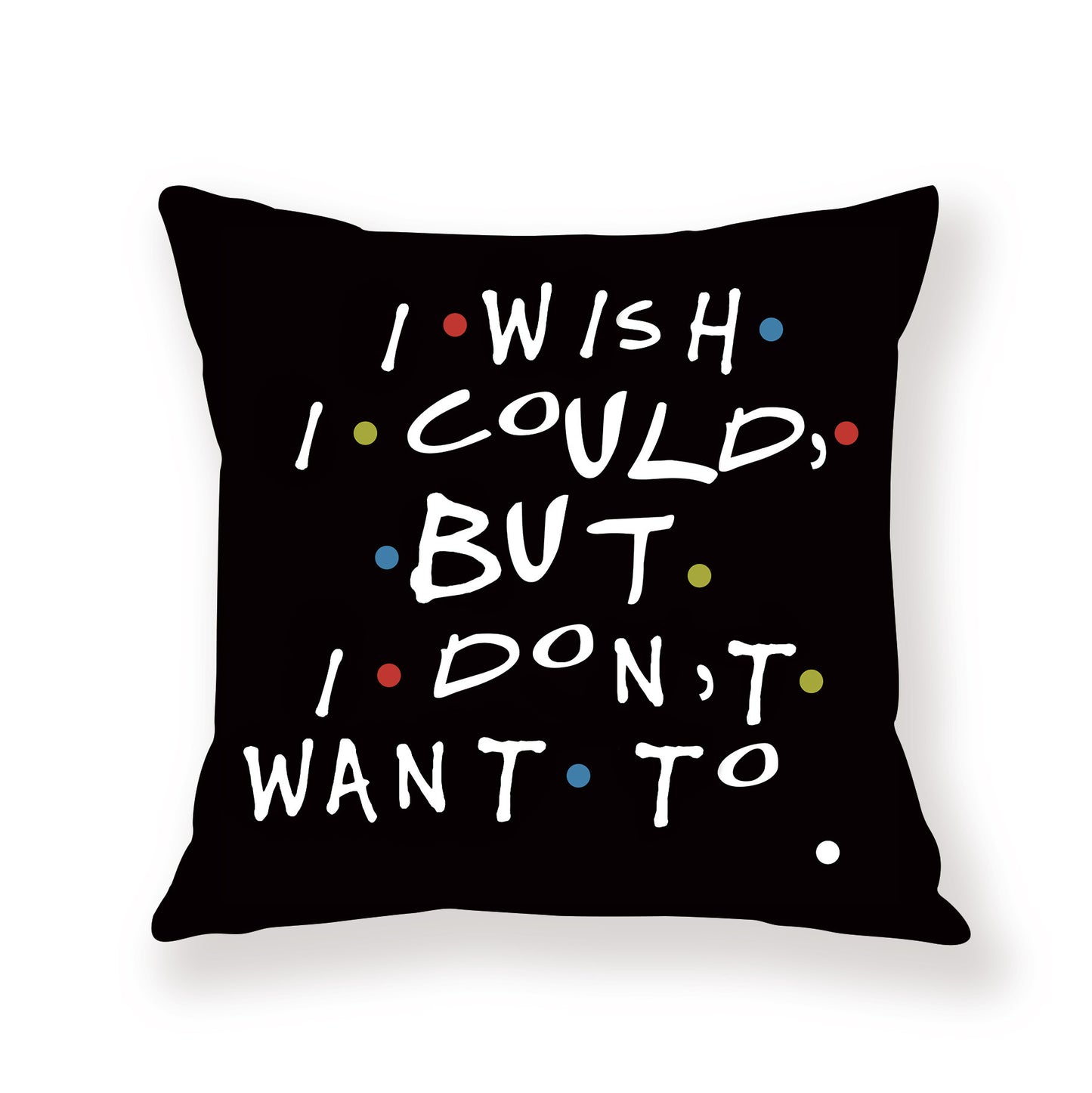 Designer's FRIENDS Black English Letter Pillow Cover Only