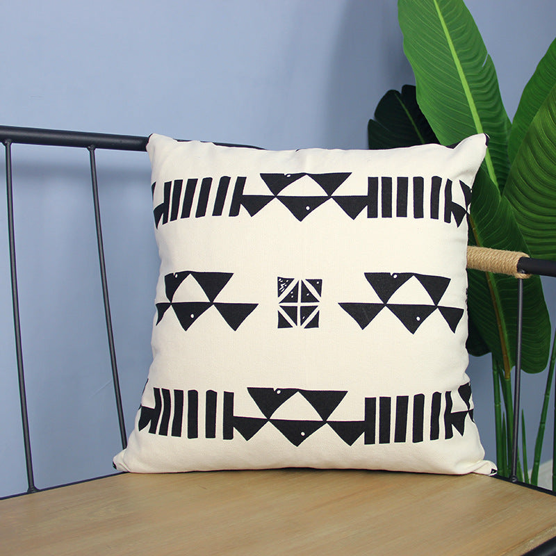 Nordic Ins Light Luxury Geometric PU Leather Pillow Cover