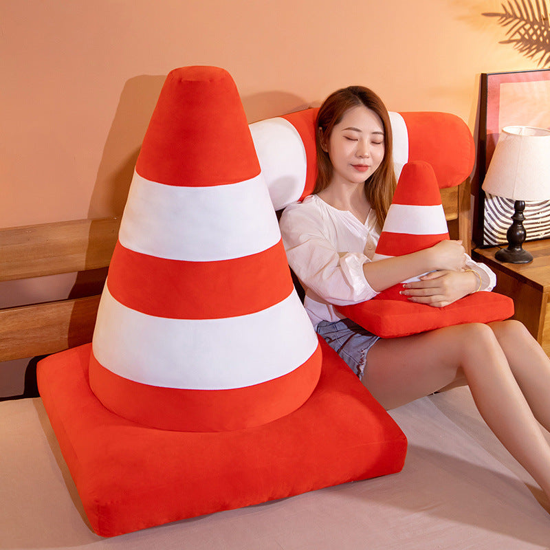 Creative Roadblock Pillow Funny Round Cone Barrel Ice Cream Cone Bed Sofa Sleep Home Long Cylinder Pillow