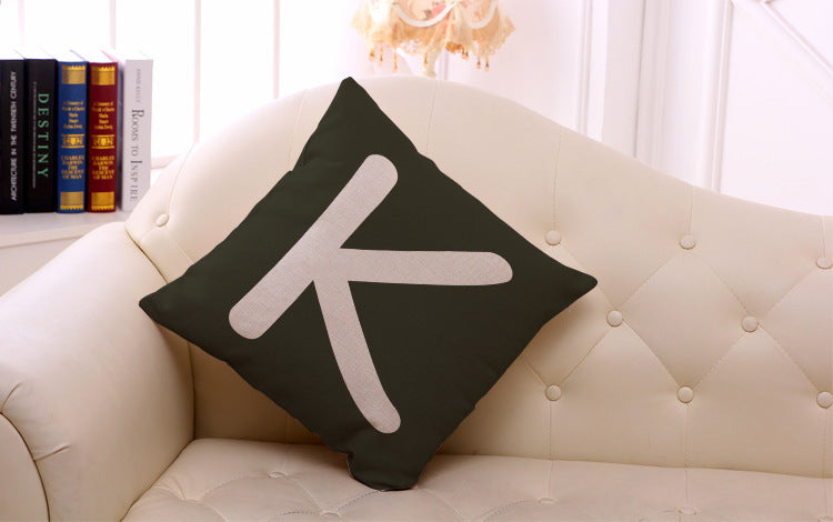 Colored English Letter Printing Pillowcase