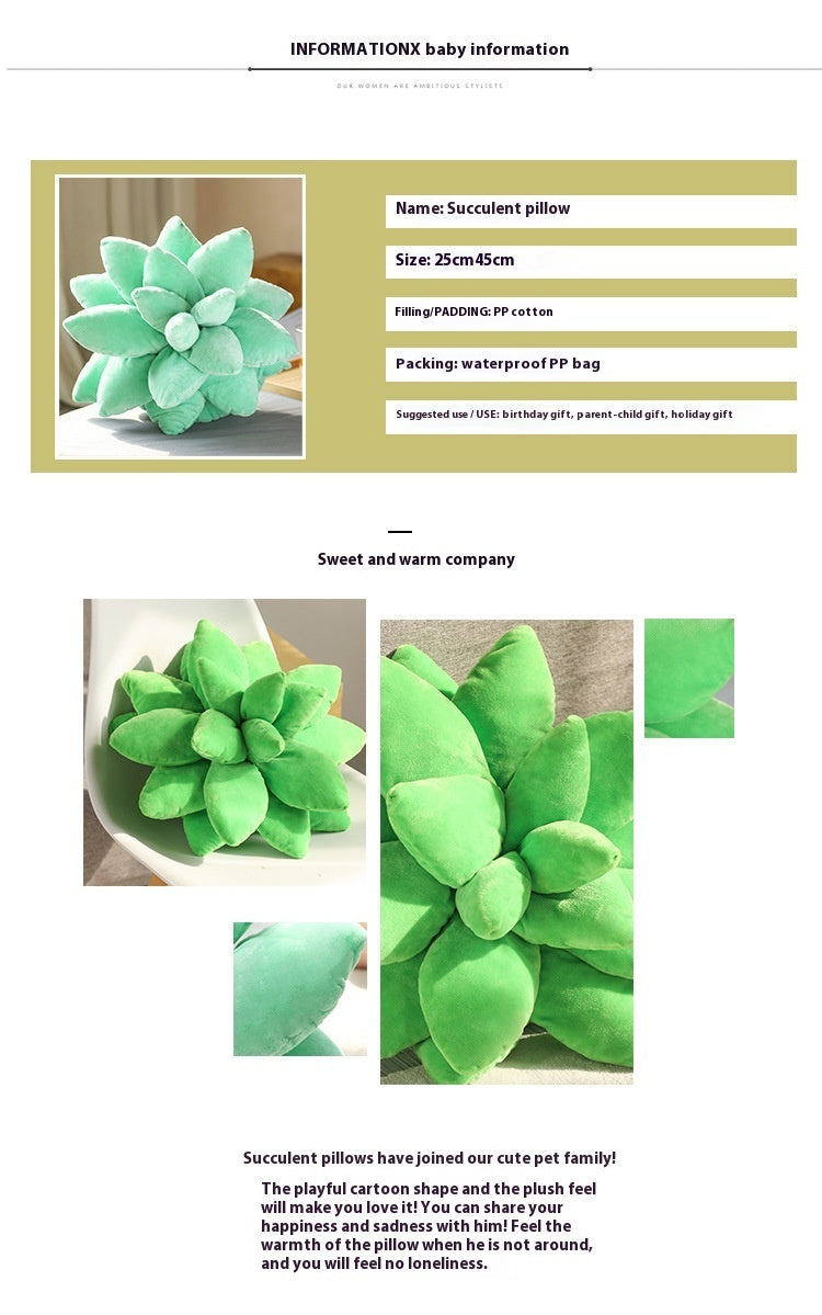 Plant Succulent Pillow Plush Toy Office