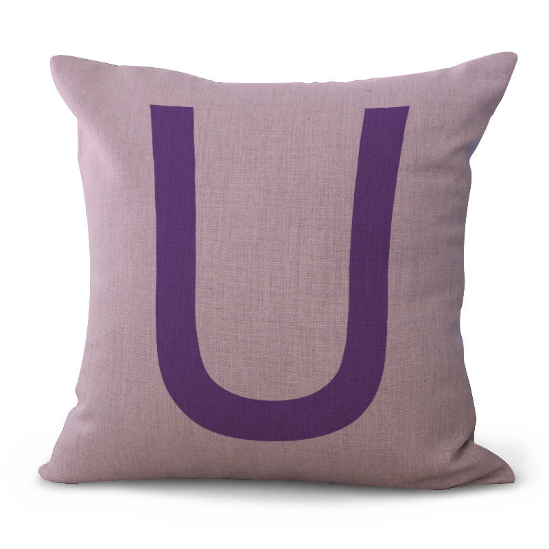 Colored English Letter Printing Pillowcase