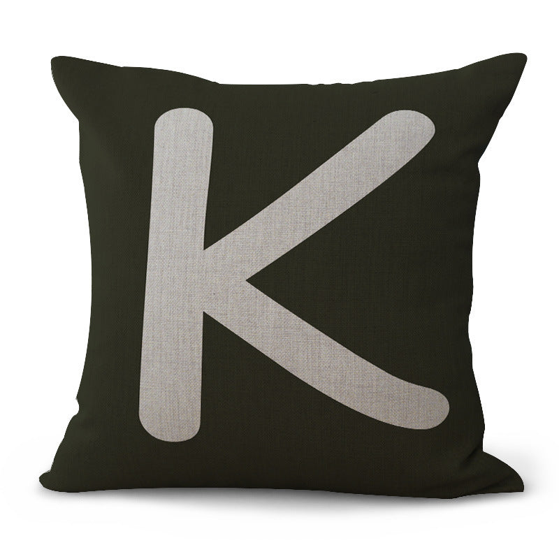 Colored English Letter Printing Pillowcase