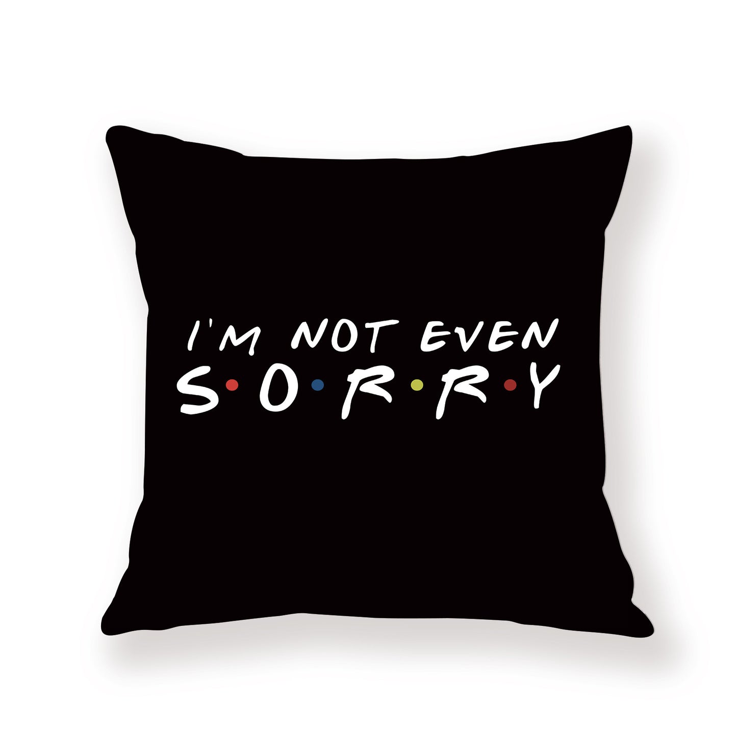 Designer's FRIENDS Black English Letter Pillow Cover Only