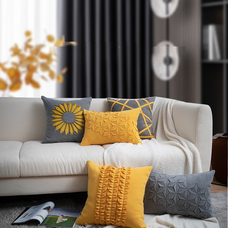 Modern Minimalist SUNFLOWER Sofa Living Room Pillow Hotel Bed Cushion Cover