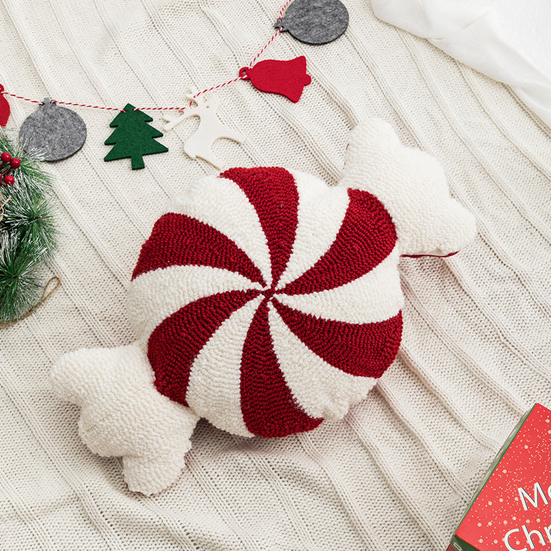 Decorative Christmas Red Candy Doll Pillow