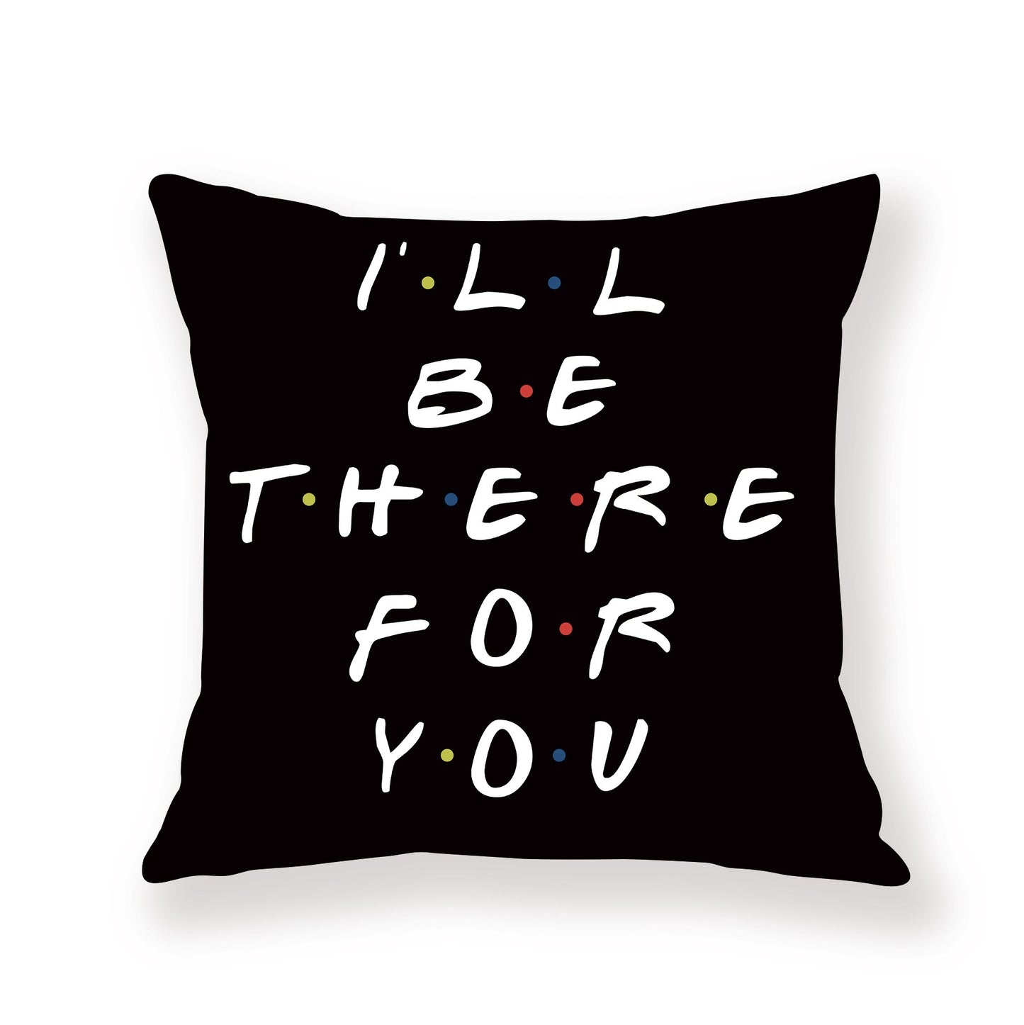 Designer's FRIENDS Black English Letter Pillow Cover Only