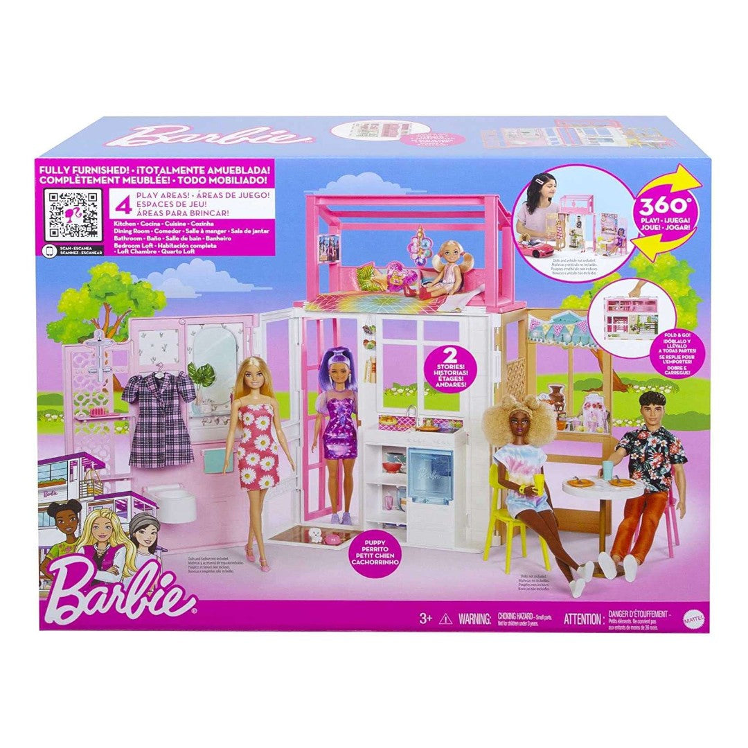 Casa Barbie a 2 piani con accessori giocattolo (Mattel HCD47)