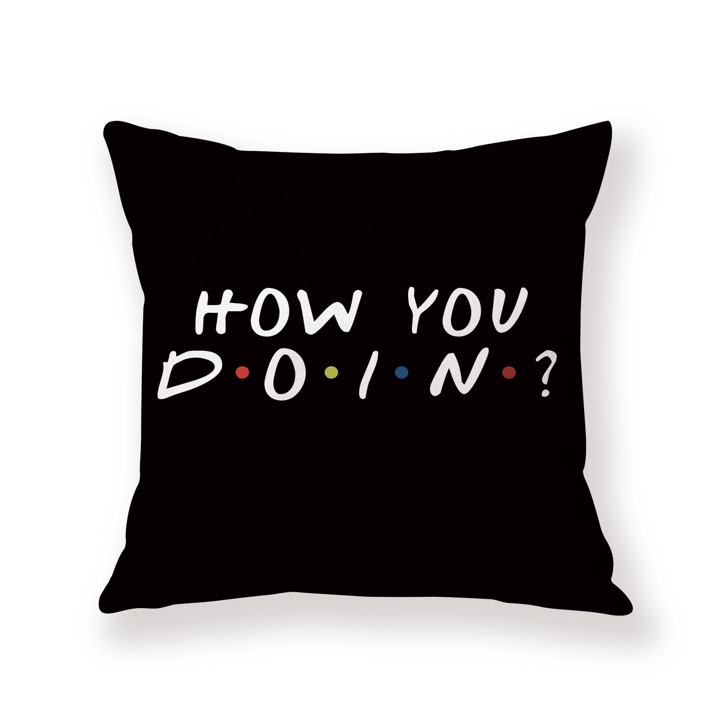 Designer's FRIENDS Black English Letter Pillow Cover Only