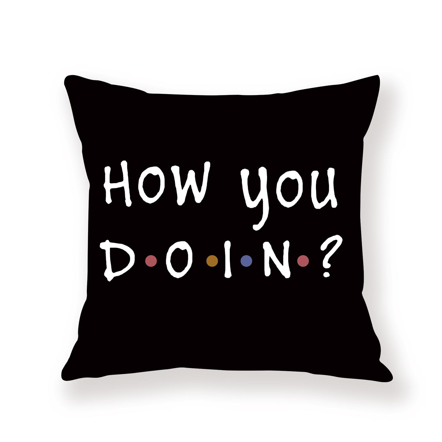 Designer's FRIENDS Black English Letter Pillow Cover Only