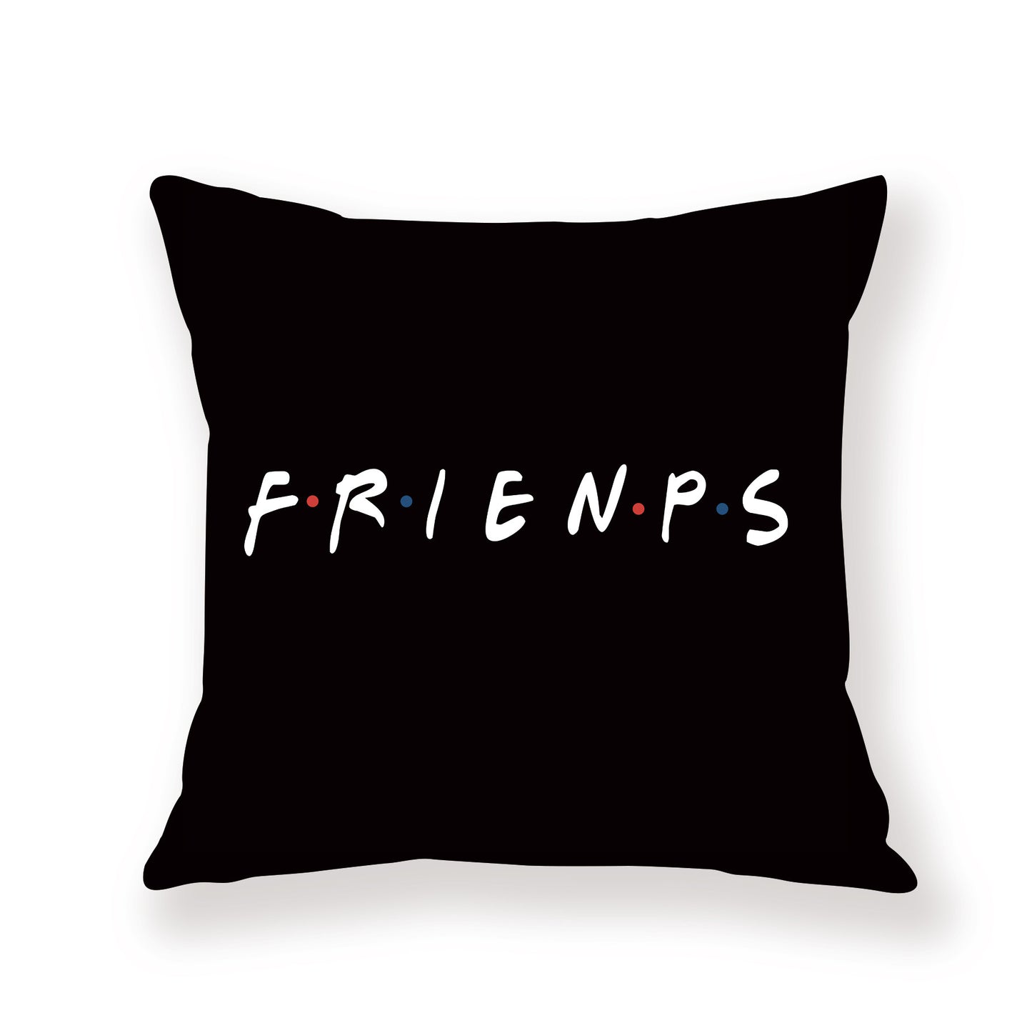 Designer's FRIENDS Black English Letter Pillow Cover Only