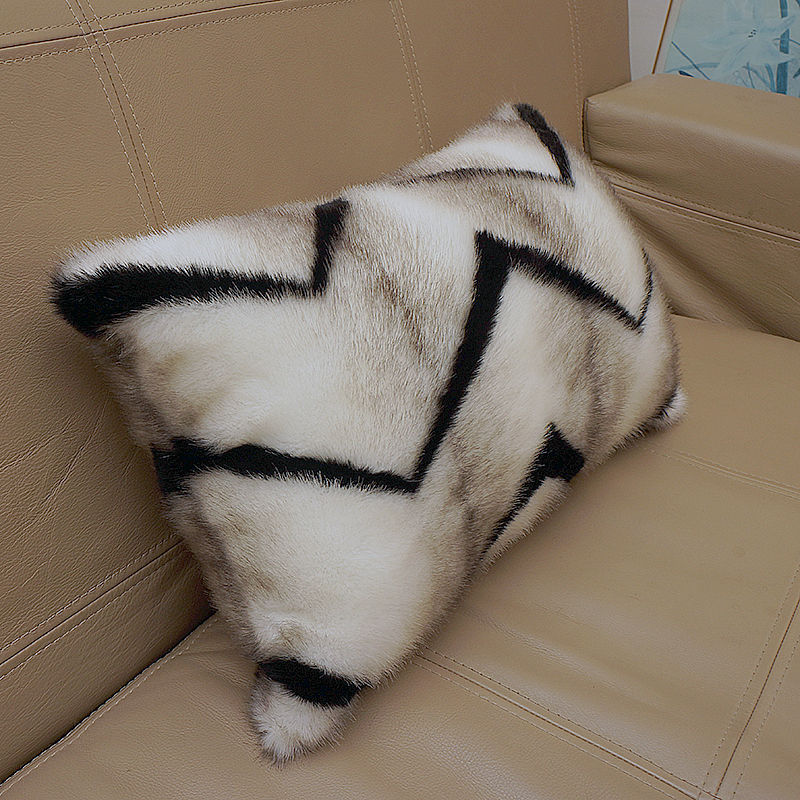 Zebra Tiger Pattern Imitation Fur Short Plush Sofa Cushion Pillow