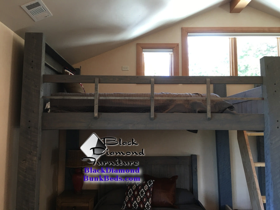 Colorado River Perpendicular Quad Bunk Bed With Shelves