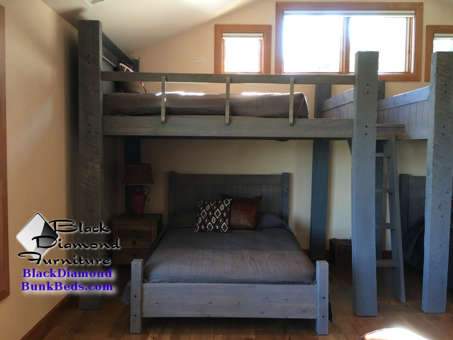 Colorado River Perpendicular Quad Bunk Bed With Shelves