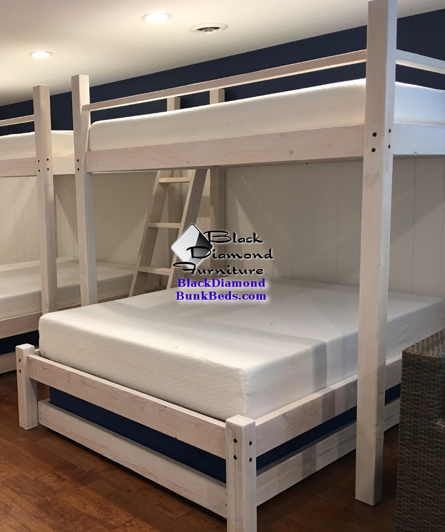 Beach House Custom Bunk Bed, Full Over Queen Bunk Beds With Stairs