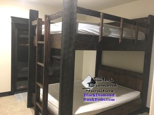 Queen Bunk Bed with Rustic Timbers
